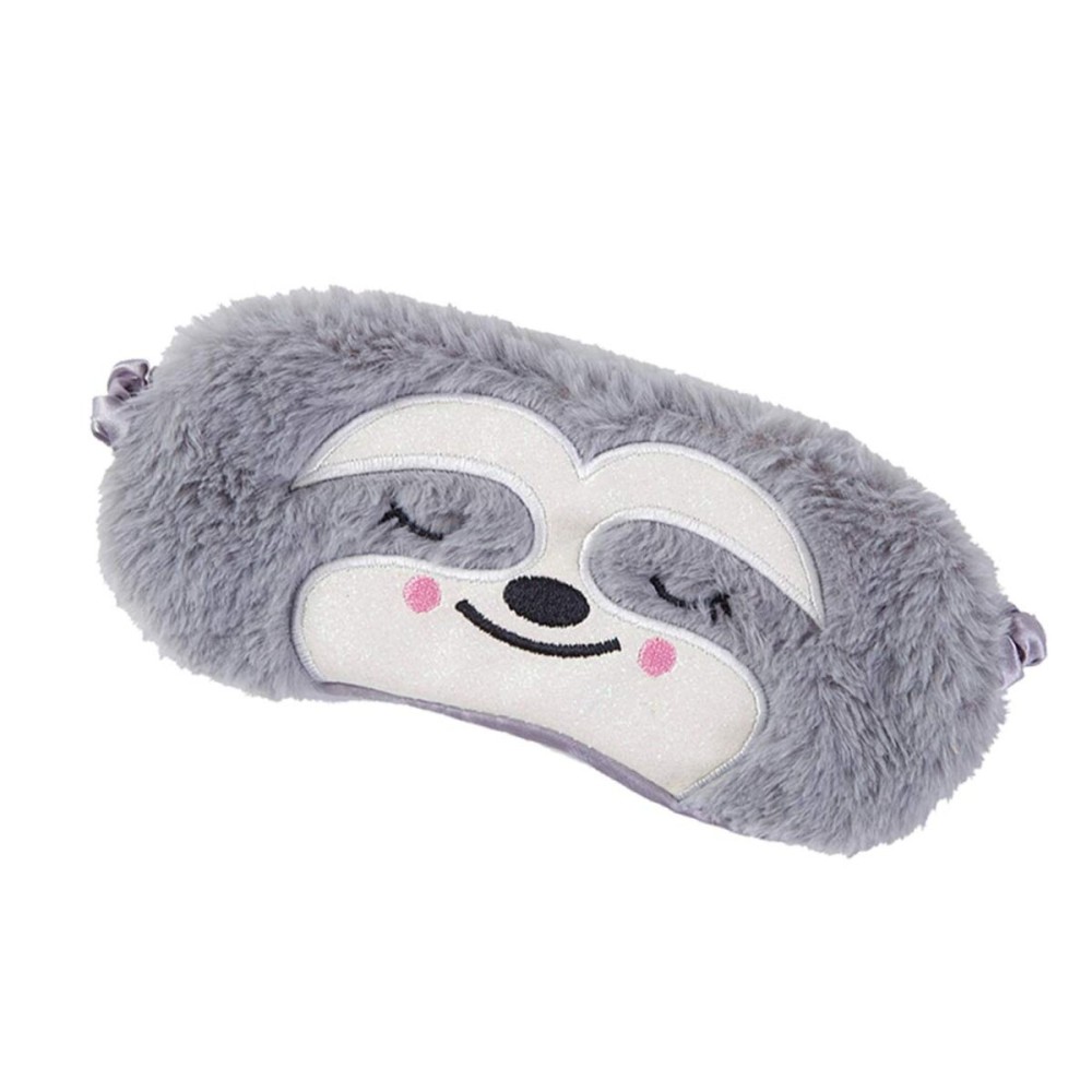 Cute Animal Sleeping Mask Soft Plush Blindfold Cute Rabbit Panda Koala Eye Cover Eyeshade for Kids Teens Girls Women (Grey Sloth)