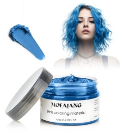 SOVONCARE Blue Temporary Hair Color Wax Washable Hair Dye for Men & Women, All-Day Hold Disposable Hair Styling Clays for Party, Cosplay & Daily 4.23 oz
