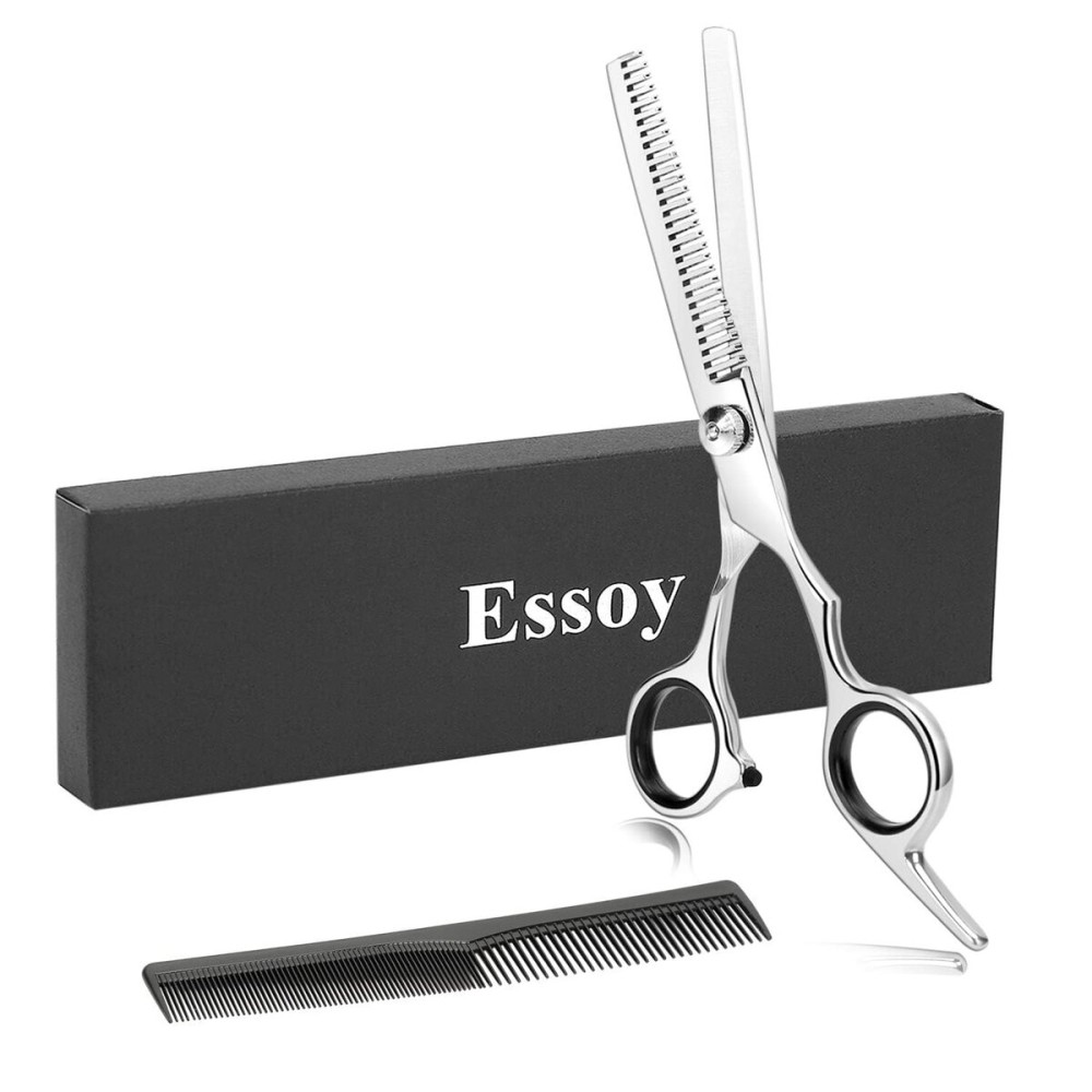 Essoy Professional Thinning Shears - 6.5-Inch Hair Cutting Scissors with Stainless Steel Blades, Fine Adjustment Screw for Home Salon, Barber and Hairdressing