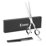 Essoy Professional Hair Cutting Scissors/Shears (6.5-Inches), Stainless Steel Haircut Scissor with Fine Adjustment Screw for Home Salon,Barber Hairdressing Scissor for Women Men Kids