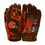 Wilson NFL Stretch Fit Football Gloves - Adult, Cleveland Browns