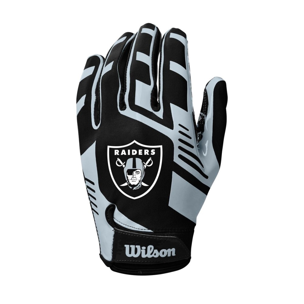 Wilson NFL Stretch Fit Football Gloves - Adult, Las Vegas Raiders