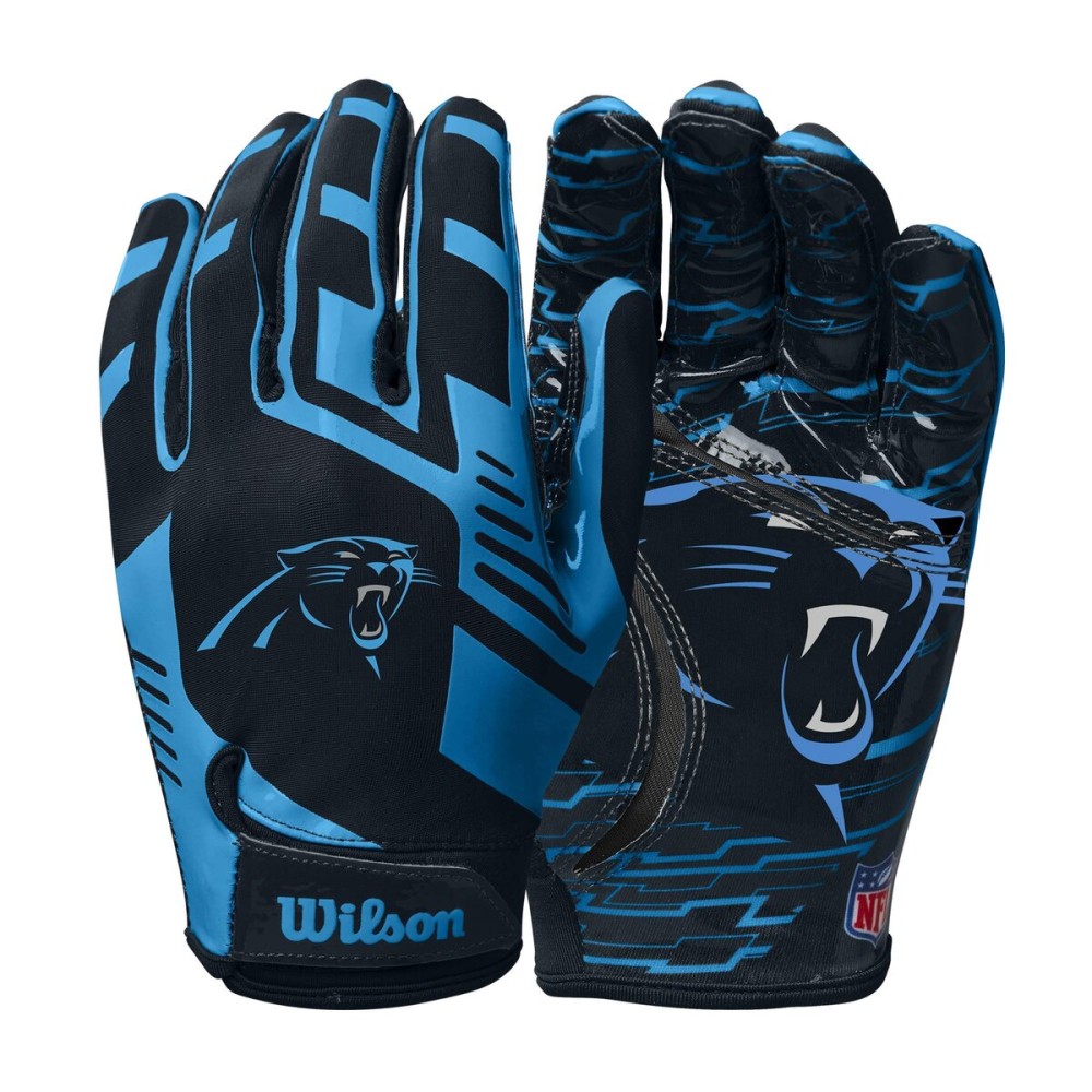 Wilson NFL Stretch Fit Football Gloves - Adult, Carolina Panthers