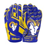 Wilson NFL Stretch Fit Football Gloves - Adult, Los Angeles Rams