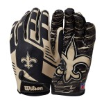 Wilson NFL Stretch Fit Football Gloves - Youth, New Orleans Saints