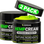 Odeseana (2 Pack) Natural Hemp Cream - Maximum Strength Skin Care Gel - Cream with Hemp Oil, Arnica, MSM, Glucosamine, MSM, Aloe, Turmeric, Boswellia - Fast Absorption, Non-Greasy - 4 oz Total