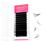 TDANCE Easy Fan Lash Extension Rapid Blooming Volume Eyelash Extensions C CC D DD J B L Curl 0.03-0.12mm Thickness Easy Fan Volume Lashes Self Fanning Eyelashes Extension (0.07-D,14-19 mm)
