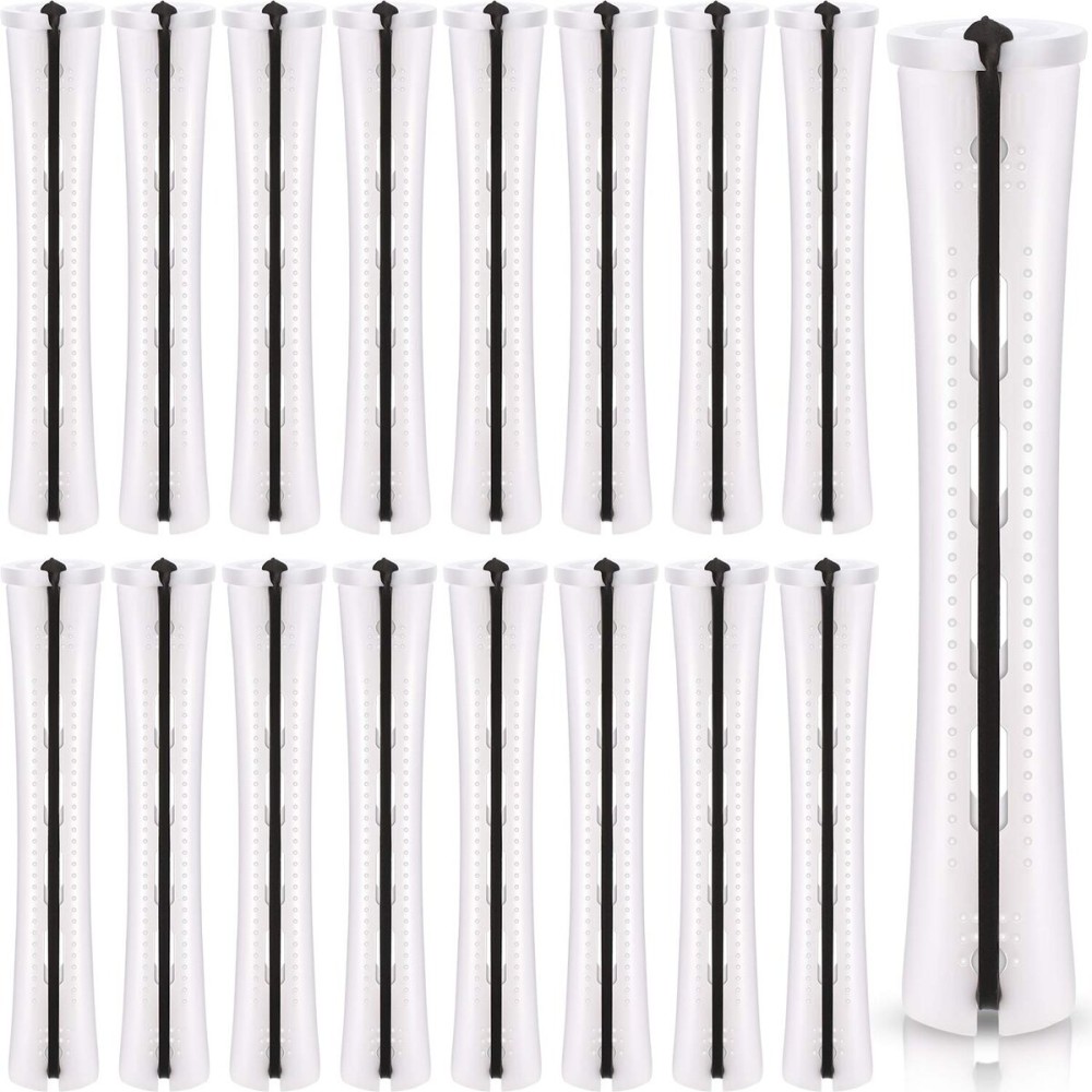 WILLBOND 60 Pcs Perm Rods for Long Hair Plastic Curl Rods Cold Wave Irons Curling Roller for Hair Styling Hairdressing Tools (0.63 Inch, White)