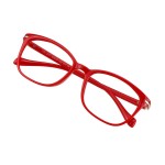 VisionGlobal Blue Light Blocking Glasses for Women, Anti Eyestrain, Computer Reading, TV Glasses, Stylish Square Frame, Anti Glare(Red,+4.75 Magnification)