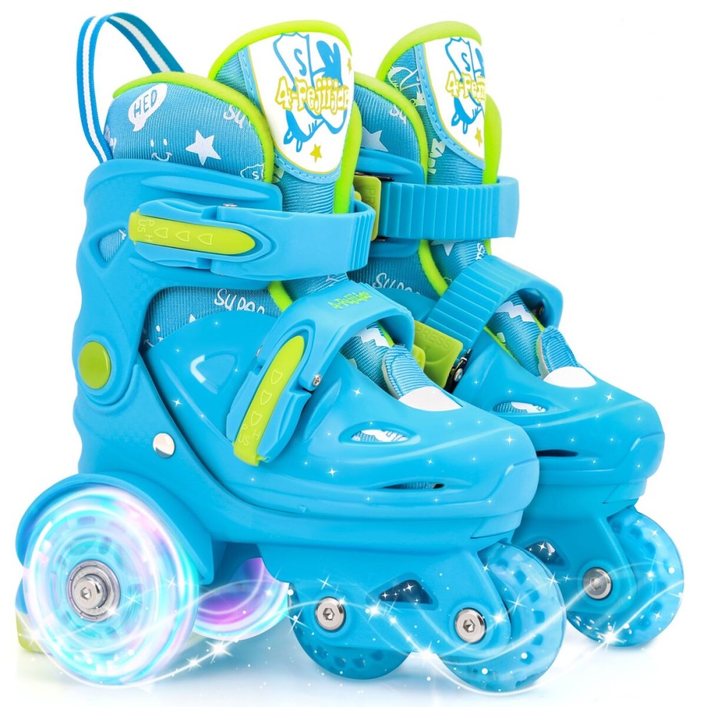Adjustable Roller Skates for Girls & Boys with Light Up Wheels (Ages 3-9) - Roller Skates with Illuminating Wheels