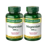Nature\'s Bounty Magnesium Supplements 500mg Tablets, Support Bone & Muscle Health, 200 Count (Pack of 2)