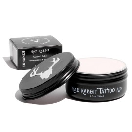Mad Rabbit Tattoo Balm & Aftercare Cream- Color Enhancement that Revives Old Tattoos, Hydrates New Tattoos, Made With Clean Ingredients + Petroleum Free, Daily Tattoo Lotion Moisturizer & Brightener