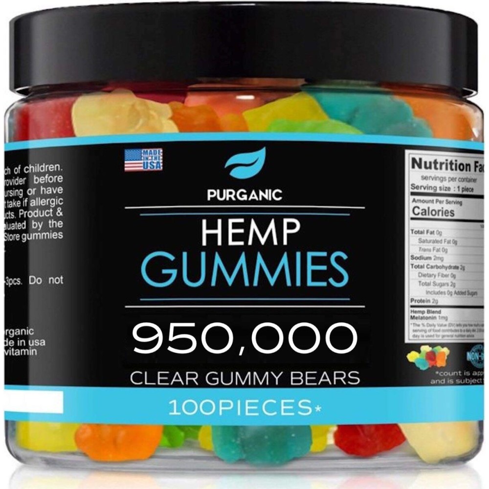 Purganic Hemp Gummies - Helps Support Sleep, Peace and Relaxation - High Strength and Support All Natural Tasty Fruit Flavors - Made in USA - 100ct