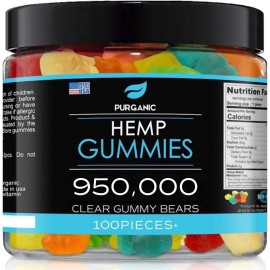 Purganic Hemp Gummies - Helps Support Sleep, Peace and Relaxation - High Strength and Support All Natural Tasty Fruit Flavors - Made in USA - 100ct