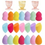 Abgream 24pcs Makeup Sponge Blender Set - 21 Pcs Latex-Free Vegan Sponges with 3 Pcs Makeup Blender Holder, Beauty Cosmetic Foundation Blending Powder Puff for Liquid Powers BB Cream (Style 1)