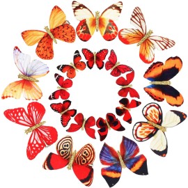 Boao 18 Pieces Glitter Butterfly Hair Clips for Girls Teens Women Hair Accessories (Bright Style)