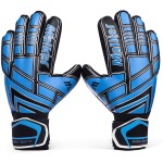 Malker Soccer Goalie Gloves Goalkeeper Gloves with Fingersave and Double Wrist Protection, Strong Grip Goalkeeper Gloves for Youth&Adult Size 10Black