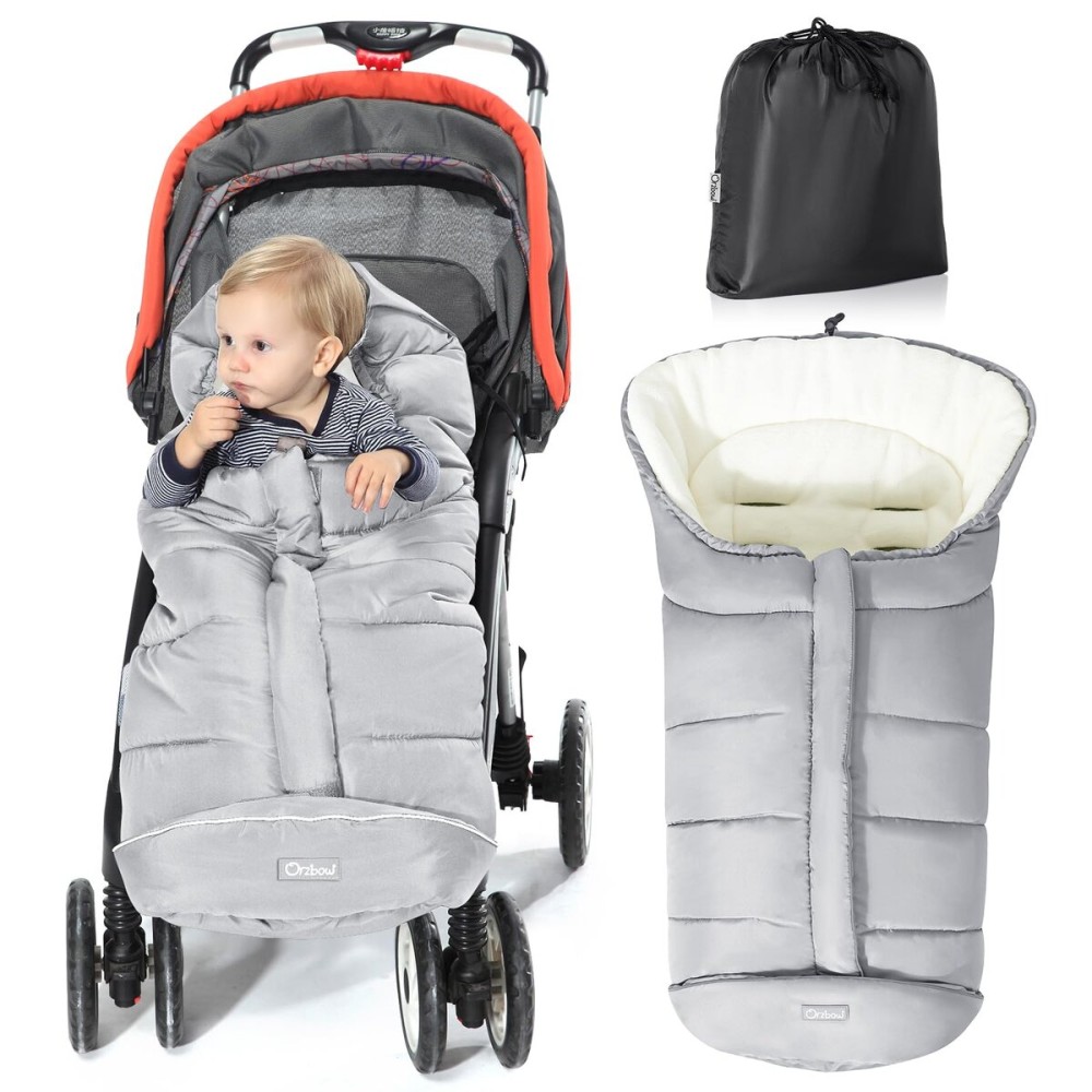 Orzbow Warm Bunting Bag Universal, Stroller Sleeping Bag Cold Weather, Waterproof Toddler Footmuff (Beige, Large)