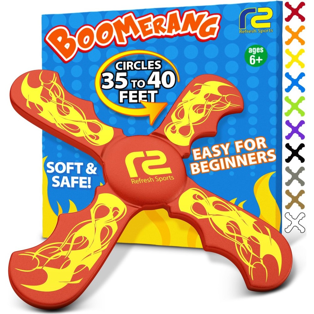 Boomerang for Kids - It Really Does Fly Back - Fun & Easy to Use Gifts for Boys & Girls - Best Toys for Ages 8-13 Gift Idea - Soft Foam Design Stocking Stuffers for Kids 6 7 8 9 10+ Year Old Boy Gifts