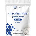 Vitamin B3 Niacinamide 500mg Per Capsule, 400 Capsules | 1,000mg Flush Free Niacin Per Serving, Essential B Vitamin Supplement | Skin Care Health & Energy Support | Non-GMO, Gluten Free