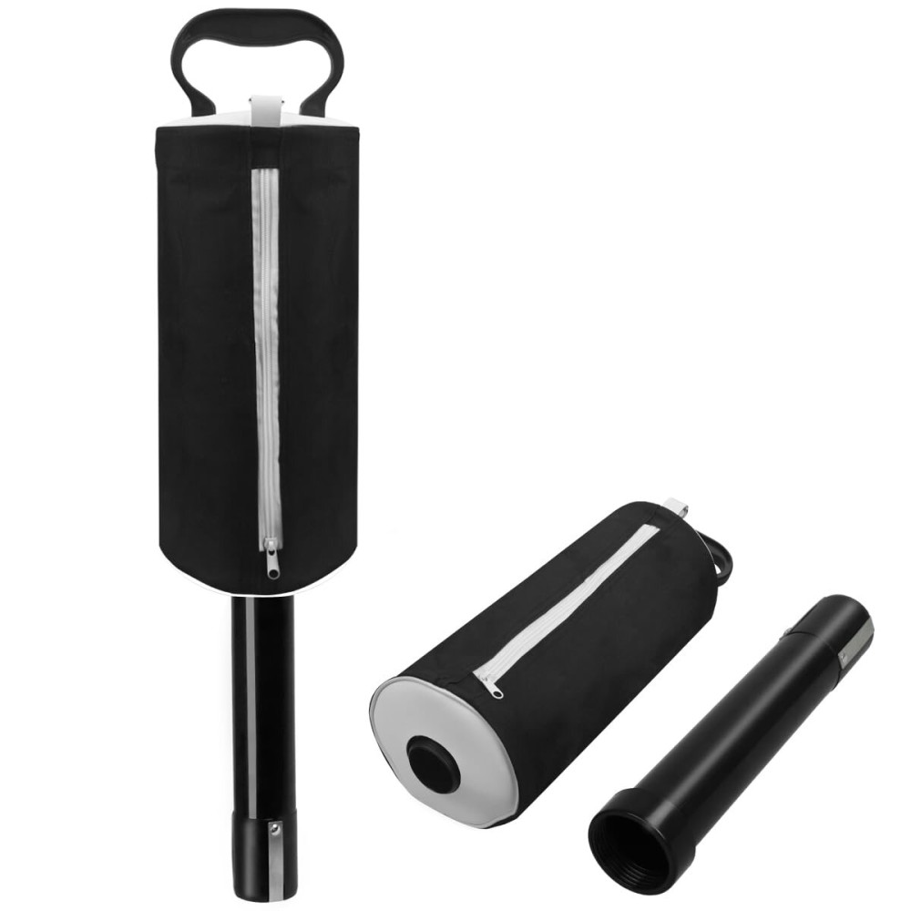 HOW TRUE Golf Ball Pick Up Shag Bag Portable Golf Ball Retriever with Removable Plastic Tube, Black