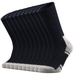 Ortis Men\'s Cotton Cushion Crew Socks Moisture Wicking Breathable Thick Warm Thermal for Athletic Heavy Duty Work Boot(NavyBLue XL)