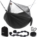 Sunyear Hammock Camping with Net/Netting, Portable Camping Hammock Double Tree Hammock Outdoor Indoor Backpacking Travel & Survival, 2 Tree Straps (16+1 Loops Each, 20Ft Total)