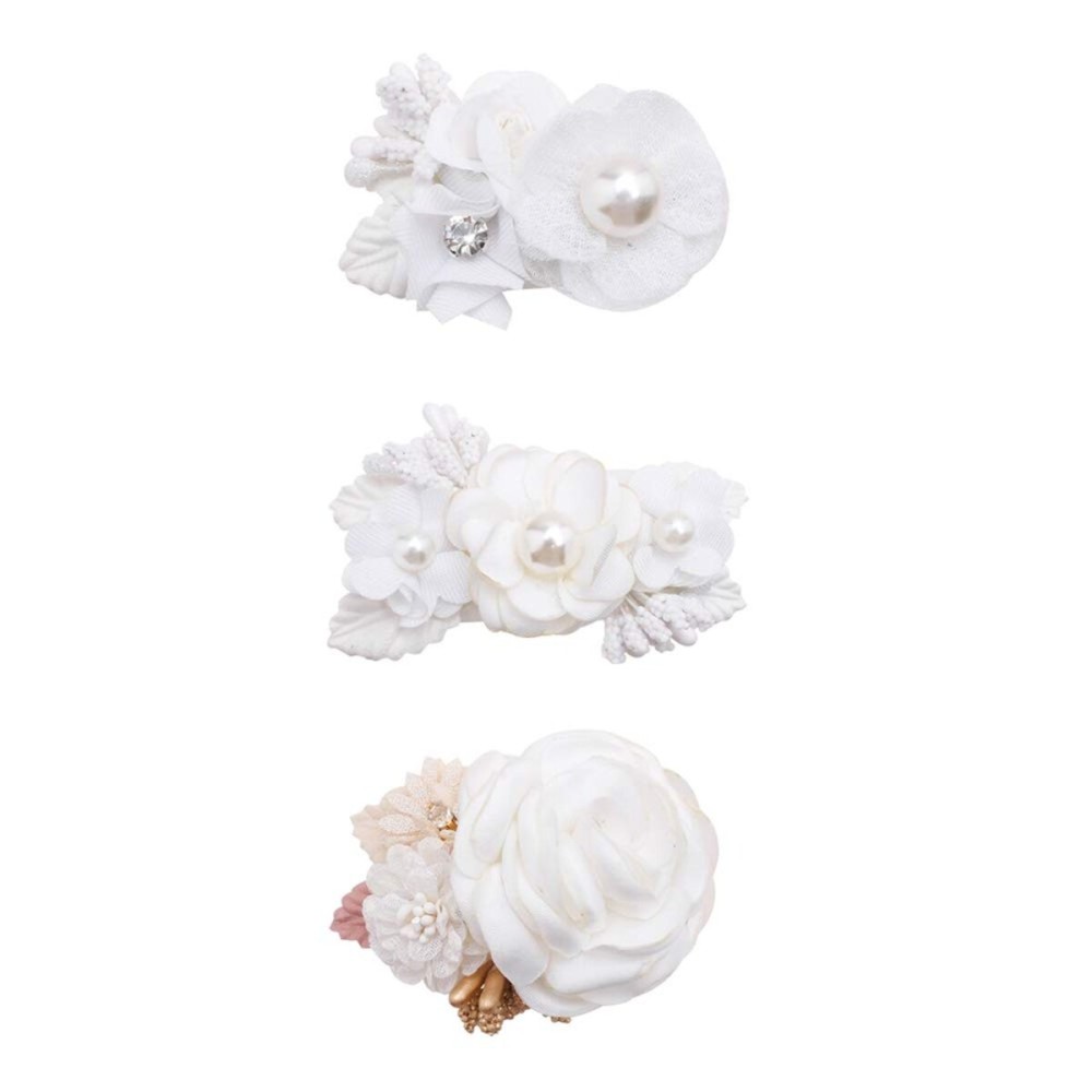 Flower Hair Clips Set-Cherrboll 3pcs Floral Hair Bow Accessories for Baby Girl Toddles Teen Gifts