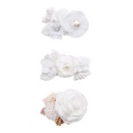 Flower Hair Clips Set-Cherrboll 3pcs Floral Hair Bow Accessories for Baby Girl Toddles Teen Gifts
