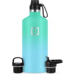 IRON FLASK Camping & Hiking Hydration Flask with Spout, BPA-Free Insulated Stainless Steel Sports Water Bottle - 64 oz Sky