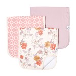 Copper Pearl Premium Baby Burp Cloths - 3-Pack Large Cotton Burp Cloths, Extra Soft Spit Up Rags with 3 Absorbent Layers, Perfect for Baby Girl Gifts (21 x 10 Size, Ferra Set)
