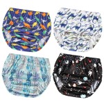 Joyo roy 4Pcs Plastic Underwear for Potty Training Plastic Pants 3T Cloth Diaper Cover Rubber Pants for Toddlers Rubber Training Pants for Toddlers Leakproof Swim Diaper Covers for Toddler Boys