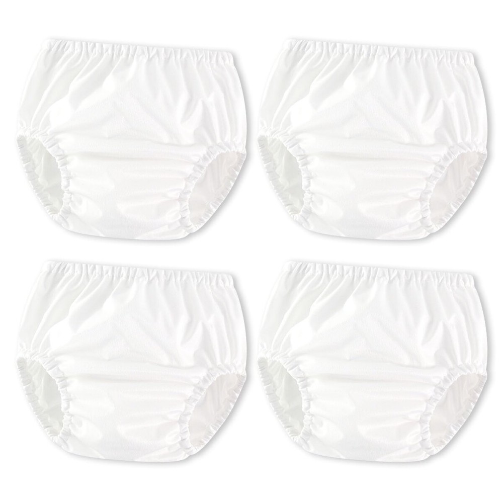 Joyo roy 4Pcs Plastic Underwear for Potty Training Swim Diaper Covers for Toddlers White Diaper Cover Toddler Clothing Covers Training Underwear for Boys 3T Girls Rubber Pants for Toddlers