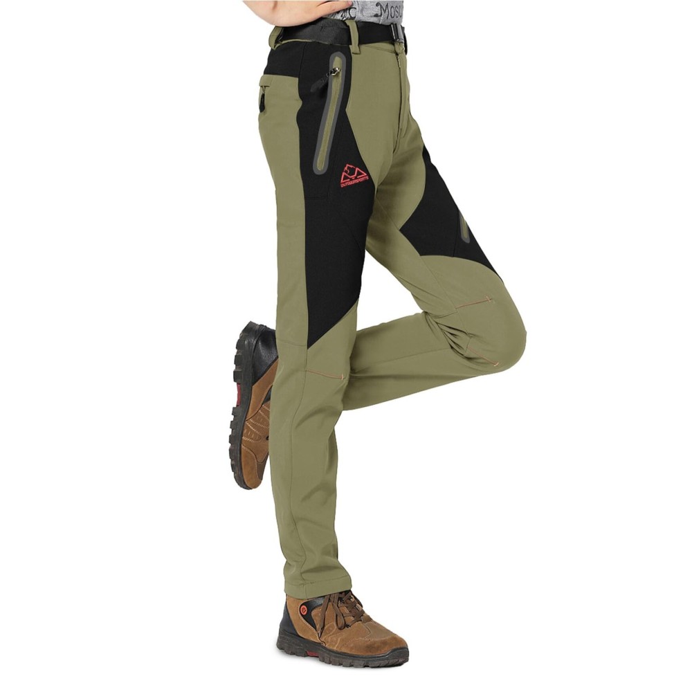 Rdruko Women\'s Snow Pants Waterproof Insulated Fleece Thermal Ski Hiking Snowboard Pants(Khaki, US XS)