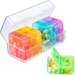 Zoksi Pill Organizer 2 Times a Day, Weekly 7 Day Pill Box, Daily Am Pm Pill Organizer with Double-Side Large Opening for Easy to Use, Color Tracking Travel Pill Case for Medicine, Fish Oils, Vitamins