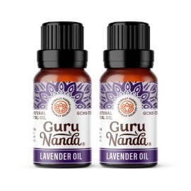 GuruNanda Lavender Essential Oil, 100% Pure, Natural & Undiluted Aromatherapy Oil for Diffusers, Massage & DIY Recipes, Aids in Feeling of Relaxation and Calmness (2X0.5 Fl Oz)