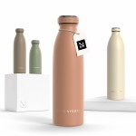LARS NYSM Stainless Steel Insulated Water Bottle 12oz 17oz 25oz 34oz 51oz | Insulated Thermo Flask for Hot and Cold Beverages | Leakproof Drinking Bottle (Blush Rose, 17oz)