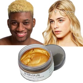 Temporary Hair Color Wax Dye,Hair Spray Color, Gold Hair Wax Color, Kids Temporay Hair Wax Dye Ash for Halloween Cosplay,Party,Masquerade (Gold, 120g)