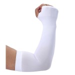 KUHNMARVIN Women Compression Arm Sleeves for men to Cover Arms Tattoo Cover-Up Volleyball Sleeve Softball Pickleball (2pairs white with hand cover)