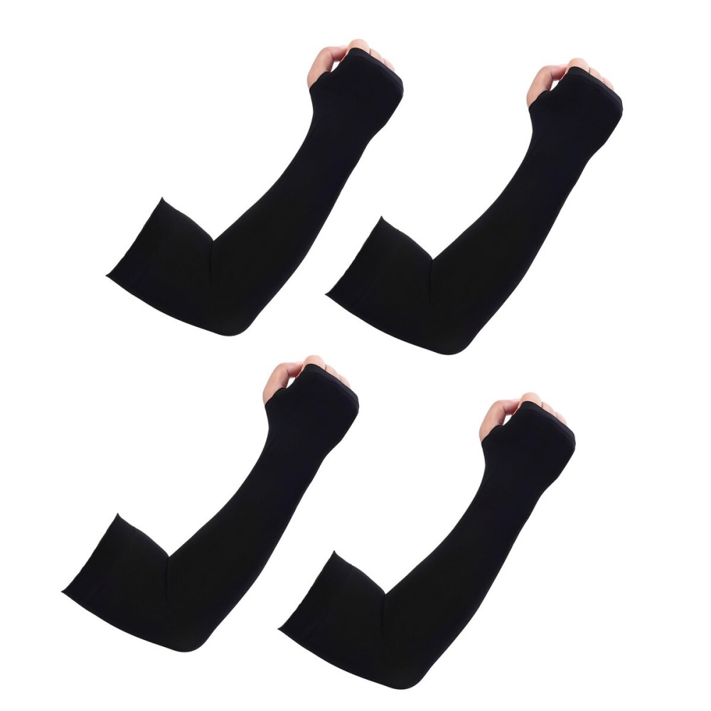 KUHNMARVIN Women Compression Arm Sleeves for men to Cover Arms Tattoo Cover-Up Volleyball Sleeve Softball Pickleball (Dark Black with Hand Golve)