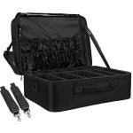Extra-large Makeup Case, a Must for Double-layer Travel, a Storage Case for Professional Makeup Artists to Put Cosmetics, with Adjustable Partitions and Support