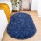 Goideal Fluffy Bedroom Rug, Small Oval Area Rugs, Light Navy Shag Bedside Carpet for Kids Room Nursery Dorm Cute Fuzzy Indoor Decor for Boy and Girl, 2.6 x 5.3 Feet