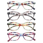 HEEYYOK 2.5 Reading Glasses Women Small Face 4-Pack Colorful Reader For Womens Cheaters Reading Ladies Lightweigth Flexible Spring Hinge