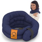 SunnyBay Microwave Heating Pad, Microwavable Cold or Heated Neck and Shoulder Wrap, Moist and Weighted Hands-Free Beanbag Pack with Wide Neck Coverage 26 Inches Long-Length Cotton, Navy Blue