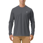 Roadbox Mens UPF 50+ UV Sun Protection Shirts Outdoor Long Sleeve SPF Diving Rash Guard for Fishing Hiking Swimming Dark Gray