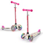 Scooter for Kids Ages 3-5 with Flash Wheels, Kids Scooter 4 Adjustable Height, Toddler Scooter, Mini Kick Scooters for Children, 3 Wheel Scooter for Kids for Girls & Boys Learn to Steer