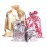 WesGen Christmas Gift Bags,40Pcs Santa Wrapping Bag in 4 Sizes and 4 Designs with Inserted Drawstring Ribbons and Tags for Wrapping Holiday