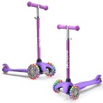 Scooter for Kids Ages 3-5 with Flash Wheels, Kids Scooter 4 Adjustable Height, Toddler Scooter, Mini Kick Scooters for Children, 3 Wheel Scooter for Kids for Girls & Boys Learn to Steer