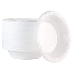 50 Count Disposable 18 ounce White Plastic Soup Bowls