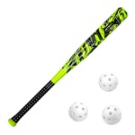 Ortiz34 Bat & Ball Set - Graffiti Plastic Bat & Ball Homerun Set- David Ortiz Backyard Baseball Set for Youth, Kids, Teenagers, Adults (Bat & Ball Set, Volt)